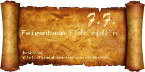 Feigenbaum Flórián névjegykártya